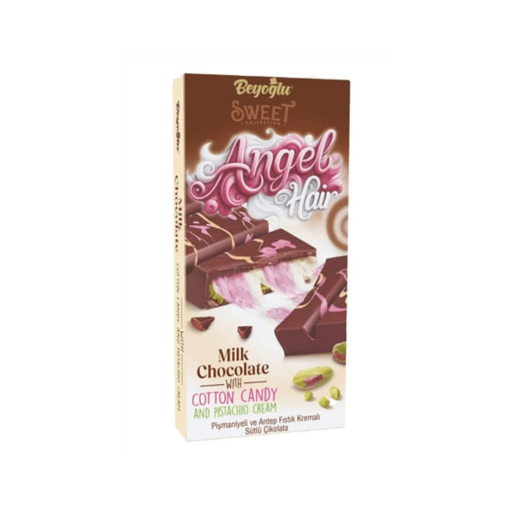 Angel Hair Milk Chocolate with Cotton Candy and Pistachio cream