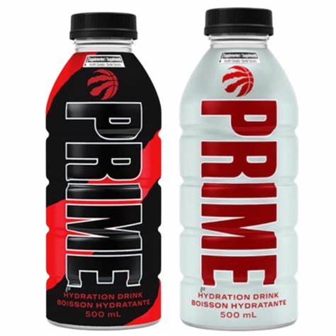 Prime hydration NBA Toronto raptors white and black case