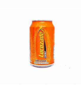Orange Lucozade Energy drink