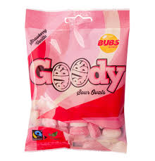 Bubs Goodys Sour Strawberry Vanilla Ovals- Sweden