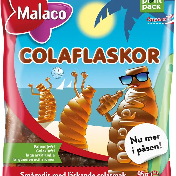 Malaco Swedish Mini Cola Bottles 95g