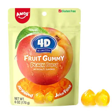Amos 4D Fruit Gummy Juicy Burst Peach