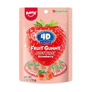 Amos 4D Fruit Gummy Juicy Burst Strawberry