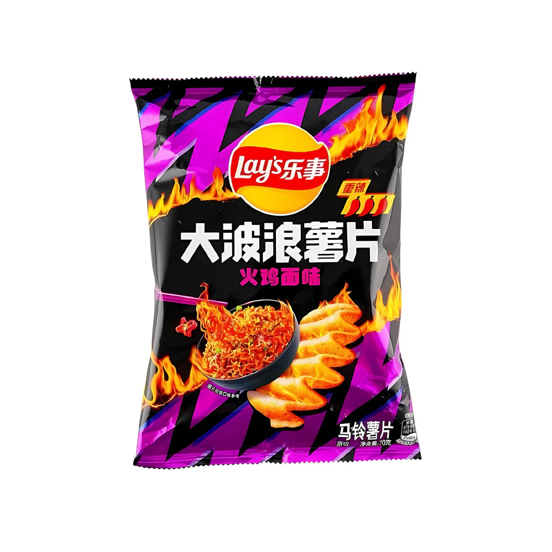 Lays Buldak Spicy Chicken Ramen Wavy Potato Chips