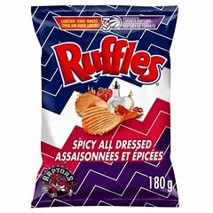 Ruffles Spicy All-Dressed Potato Chips, 180g/6.3 oz., Bag