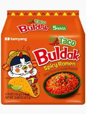 Taco Buldak Spicy Ramen Noodles Flavour (5 pack)
